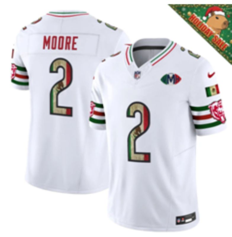 Men 2026 Chicago Bears #2 Moore White 3th generations Nike Limited NFL Jersey style 002->chicago bears->NFL Jersey